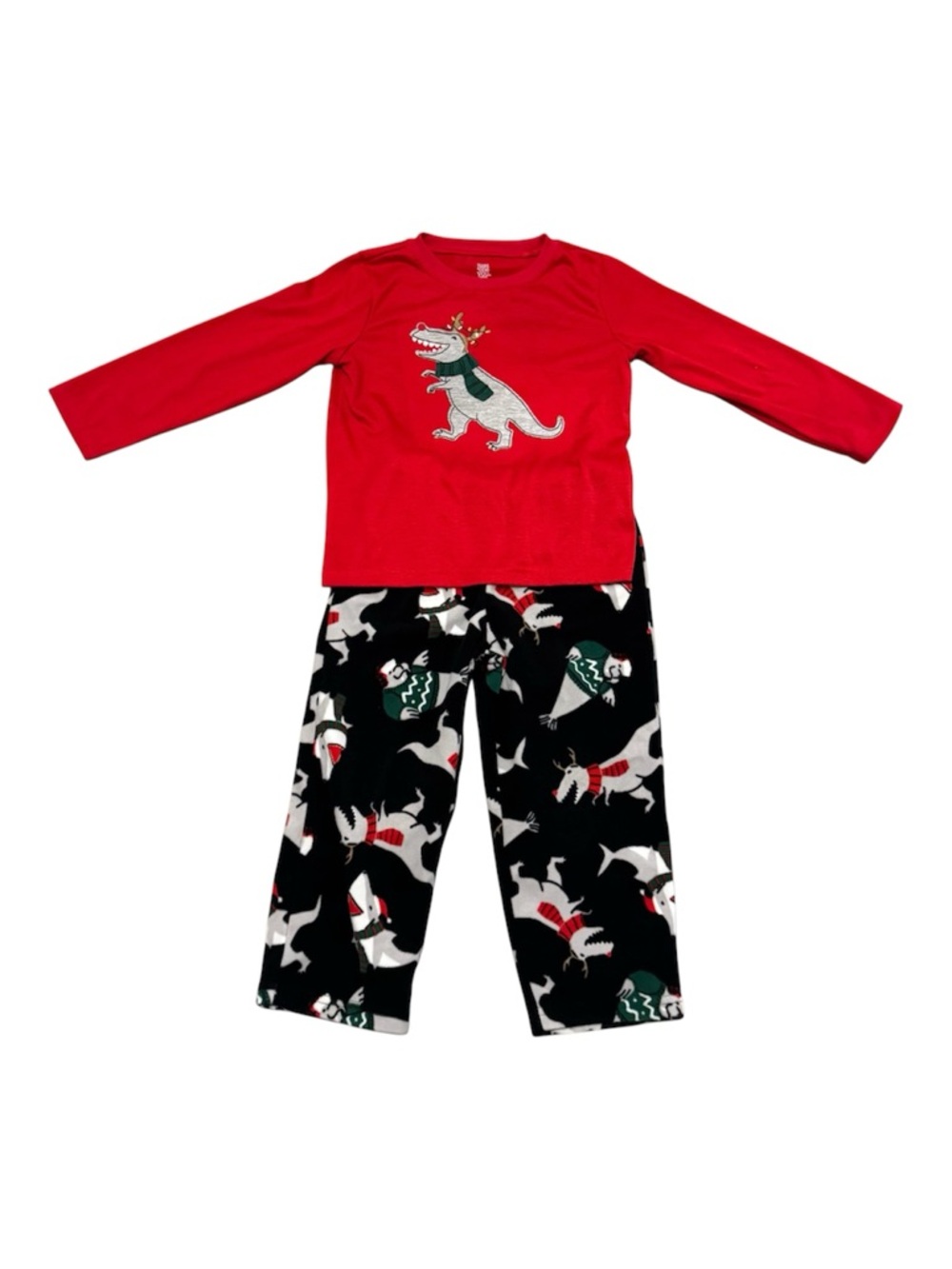 Carters Holiday Boys 4T Dinosaur Fleece Pant PJ Set